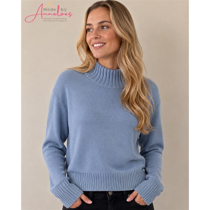 Blue Seven Pullover 248194 turtle hals Blauw Blue Seven Pullover 248194 turtle hals Blauw